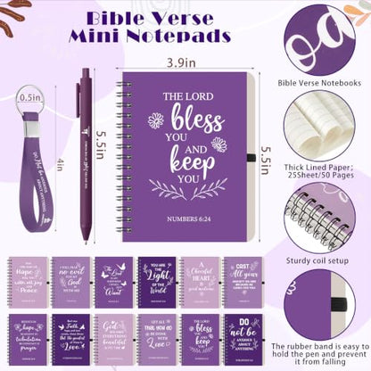 Skylety 12 Set Christian Gifts Bulk Scripture Cup Set, Purple Gradient - color: Purple Gradient