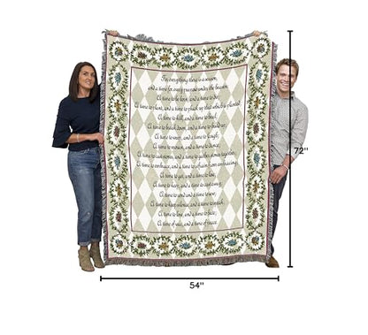 Pure Country Weavers Every Season Blanket - Scriptures Ecclesiastes 3:1-8 - Religious Gift Tapestry Throw Woven from Cotton - Made in the USA (72x54) - color: Ecclesiastes 3:1-8, size: 72" x 54"