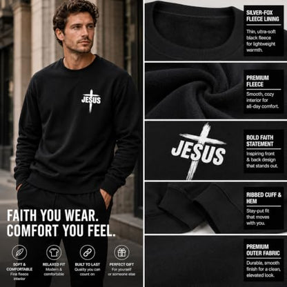 Jesus Sweatshirt For Men The Way The Truth The Life Christian Faith Hoodie - color: Black2, size: Medium