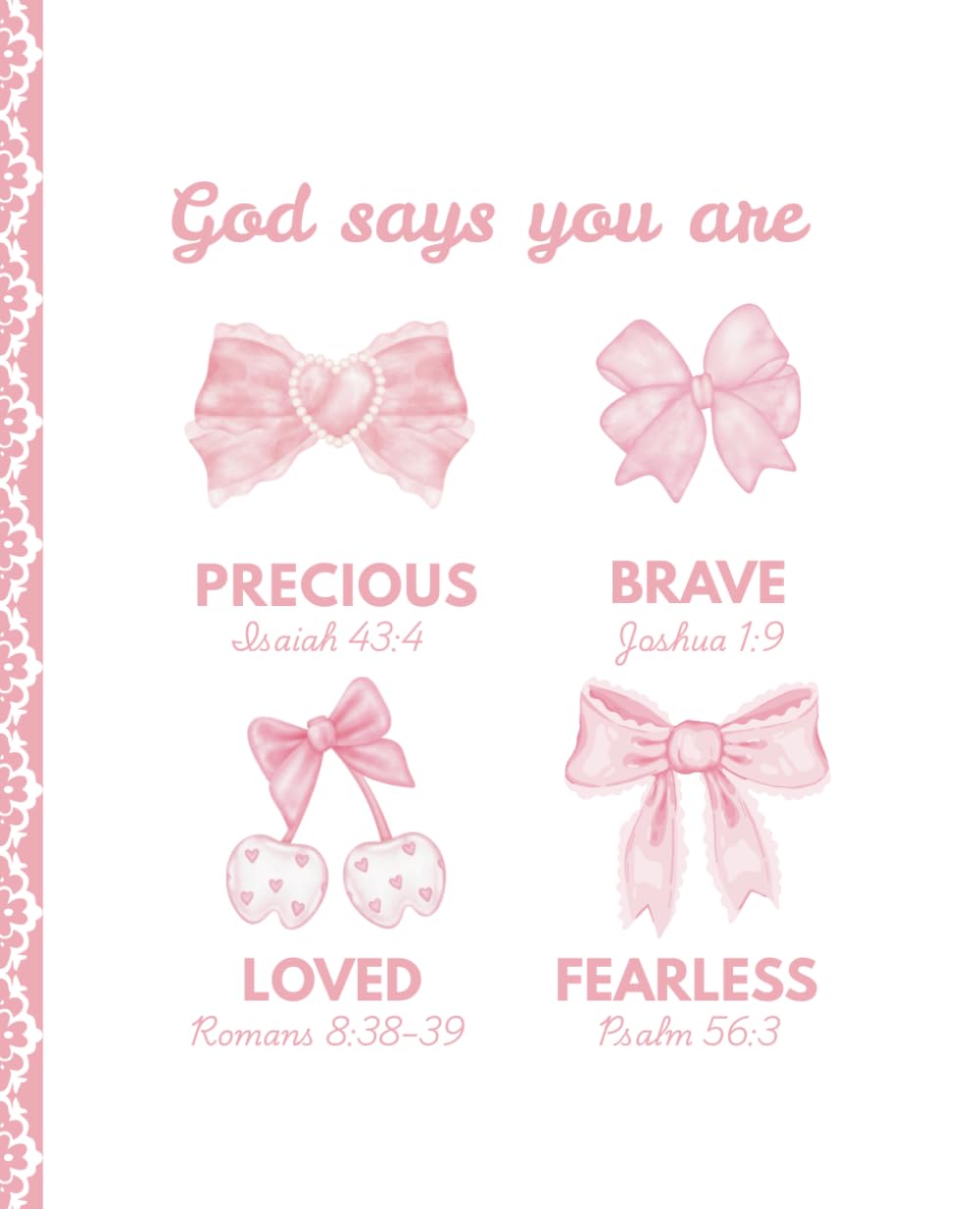 God Says You Are: Christian College Ruled Composition Notebook Super Cute Coquette Aesthetic Pastel Pink Bows for Women, Girls, Teens, Students, Bible ... School & Office Preppy Y2K Supplies