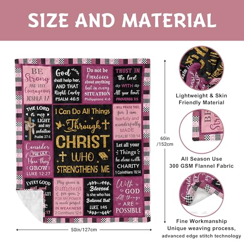 Lcobion Christian Gifts for Women, Religious Christian Blanket 50" X 60" - color: Christ Gifts, size: 60"*50"