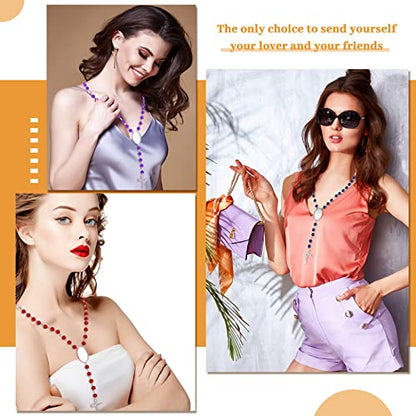 Taiyin 12 Set Sublimation Blanks Rosary Beads Necklace, Mixed Colors - color: Mixed Colors