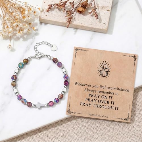 Cross Bracelet for Women Girls, Christian Gifts for Daughter Granddaughter Sister In Christ Friend Niece, Baptism Confirmation First Communion Gifts for Girls - color: Pary On It