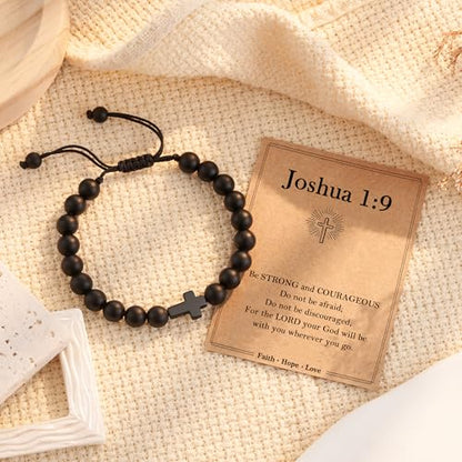 Tarsus Faith Reminder - Cross Bracelet Christian Gifts for Teen Boys Men - style: John 1:9