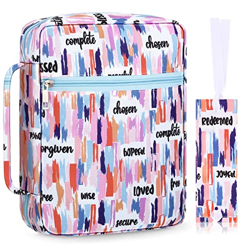 Laumoi Bible Cover Case for Women 10'' Floral Bible Cover Case Women Portable Protective Bag for Bible Study Supplies(Positive Style) - style: Positive Style