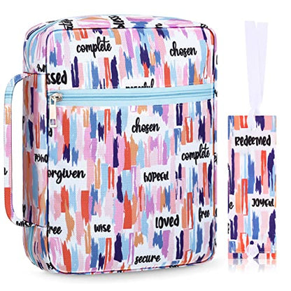 Laumoi Bible Cover Case for Women 10'' Floral Bible Cover Case Women Portable Protective Bag for Bible Study Supplies(Positive Style) - style: Positive Style