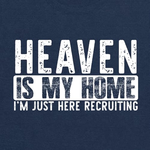 Christian Shirts for Women Bible Verse Faith Heaven is My Home Tee - color: Blue, size: Small
