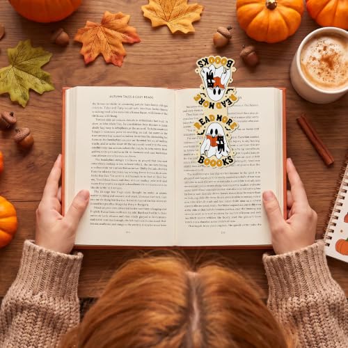 Halloween Magnetic Bookmarks 20 Pcs Spooky Ghost Page Markers Party Favors - style: Halloween Spooky Ghost