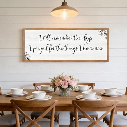 Foutcheou I Still Remember the Days I Prayed Sign Wall Art, 40"×15", Wood - color: I Still Remember the Days I Prayed Wood, size: 40"L x 15"W