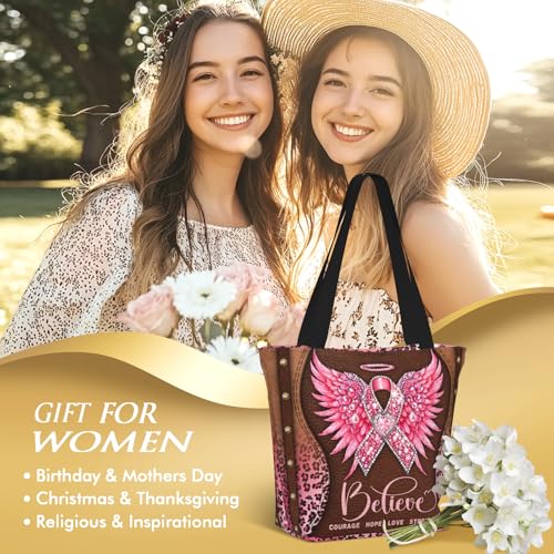 Bible Tote Bags For Women Religious Church Bag Christian Tote Bags Inspirational For Women Organizer Christian Gift - color: Breast Cancer 1