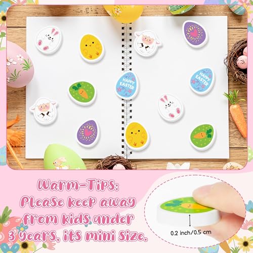 Easter Egg Mini Erasers for Kids - 60Pcs Spring Gifts Happy Easter Pencil Erasers Cute Bunny Sheep 3D Puzzle Eraser Desk Pet Stationery for Classroom Reward Basket Stuffers Birthday Party Favor - style: Easter Egg