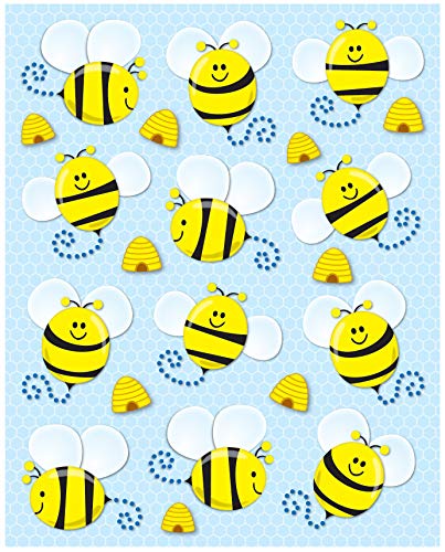 Carson Dellosa 72 Bumble Bee Stickers for Kids, 6 Sheets of Bugs With Hives for Spring Crafts, Scrapbooking, Water Bottle, Teacher Planner, Reward Chart, and School Supplies, Classroom Must Haves - style: Bees