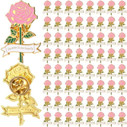 Misdary Funeral Favors Guest Memorial Rose Pin - color: Pink