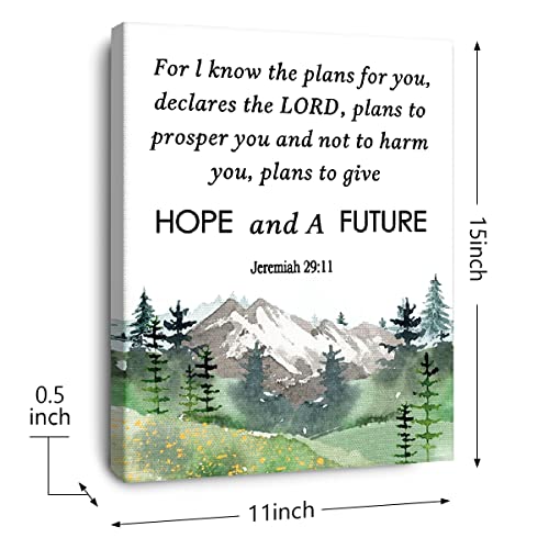 OTINGQD Hope And Future Jeremiah 29:11 Canvas Wall Art,Bible Verse Scripture Canvas Painting Prints for Christian Home Bedroom Office Church Religious Wall Decor - color: Jeremiah 29:11