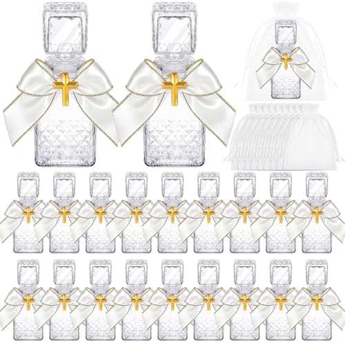 Chuangdi 20 Set Holy Water Bottles 50ml Cork Cross for Communion,Square - color: Square