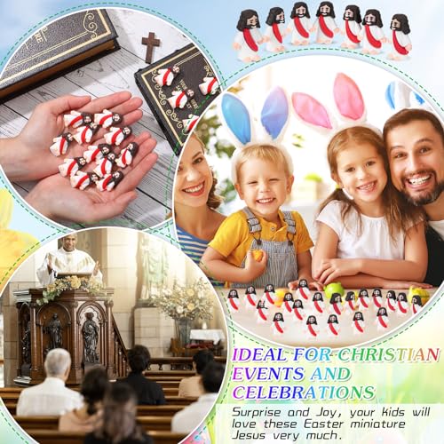 Bememo 25 Pcs Little Jesus Figures Original Design Mini Rubber Jesus Toys to Hide and Seek Religious Party Favors Sunday Baptism Gifts(Red) - color: Red