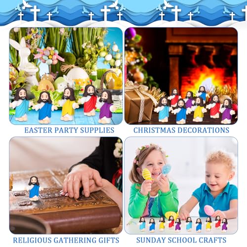 Barydat 50 Pcs Little Jesus Figures Baby Mini Jesus Figurines Bulk to Hide and Seek Tiny Miniature Christ Savior Figurine Toy Religious Gift for Easter Egg Stuffer Sunday School Baptism, Multicolor
