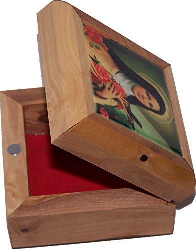 Holy Land Market First Communion Box - Rosary Box - Bethlehem Olive Wood (Cerarmic - St. Theresa) - color: Cerarmic - St. Theresa