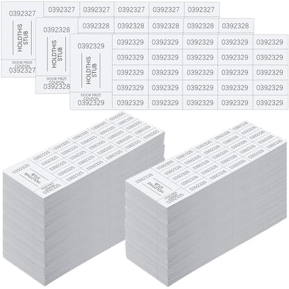Kosiz 2000 Sheets Raffle Ticket 25 Bid Chinese Auction Tickets, White - color: White