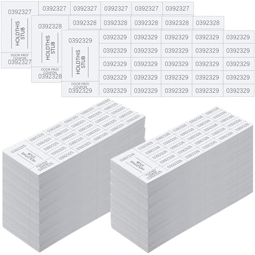 Kosiz 2000 Sheets Raffle Ticket 25 Bid Chinese Auction Tickets, White - color: White