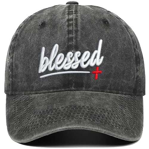 Christian Baseball Cap for Men & Women - Embroidered Jesus Cross Hat, Adjustable Christian Gifts - color: Christian-14 Black