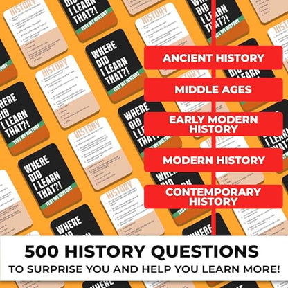 Trivia Card Games for Adults — Family Board Games for Teens and Adults - color: 4. History