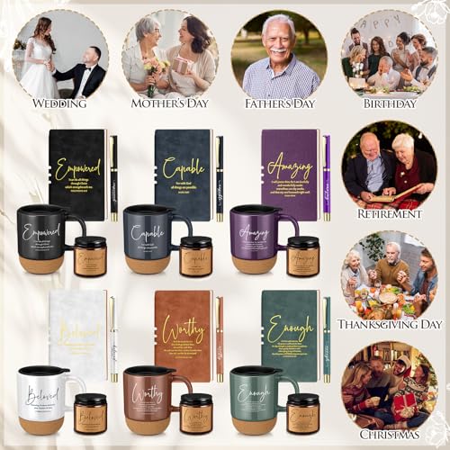 FillTouch 6 Set Christian Gift for Women Men Coffee Mug Journal Pen Candle - color: Classic Color