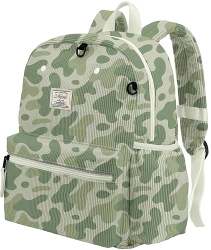 atgark Corduroy Toddler Backpack for Boys Girls Kids Preschool Backpacks - color: Green Camo Corduroy, size: Age 6-10 (15" H Fit A4 Folder)