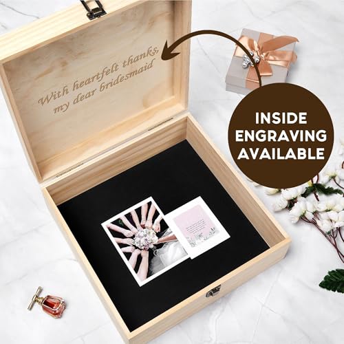 Personalized Floral Monogram Box, Engraved Bridesmaid & Maid of Honor Gift - style: 3. Monogram Designs