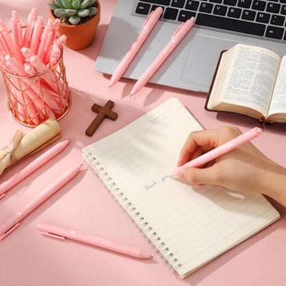 Sayglossy 100 Pcs Christian Spanish Ballpoint Pen Relgious Gift, Pink - color: Pink