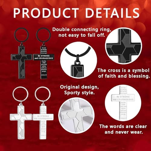 Football/Baseball/Soccer/Basketball Cross Keychain for Men Sport Gifts - color: Black, style: Soccer-joshua 1:9