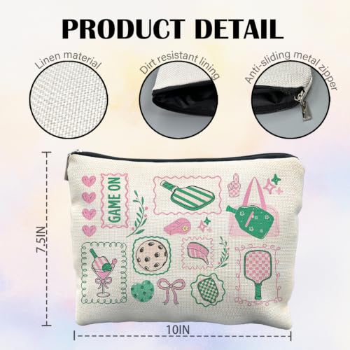 Pickleball Lover Player Gifts for Women Canvas Makeup Bag - color: pickleball