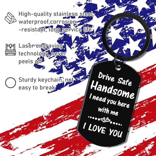 AXEN Christian Gifts for Men, Religious Keychain with Bible Verse Scripture for Dad, Son, Brother, Boyfriend - color: Drive Safe