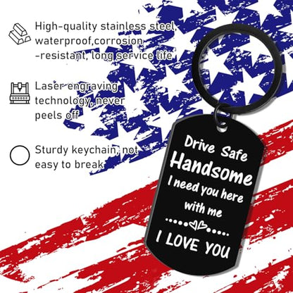 AXEN Christian Gifts for Men, Religious Keychain with Bible Verse Scripture for Dad, Son, Brother, Boyfriend - color: Drive Safe