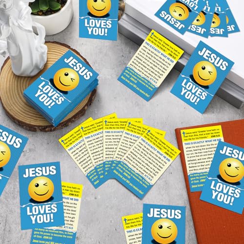 200 Pcs Gospel Tracts Salvation Cards KJV,Jesus Loves You - style: Jesus Loves You