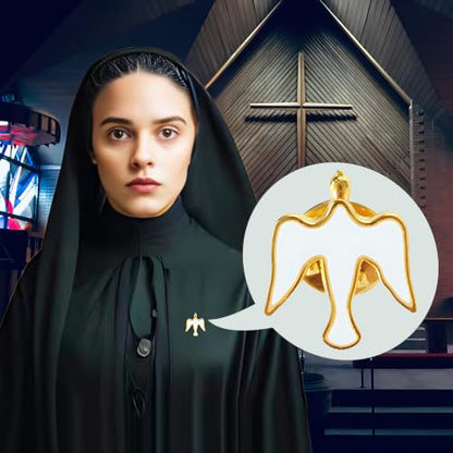 Holy Spirit Dove Lapel Pins, Religious Brooches for Baptism & Communion