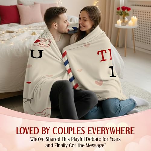 WRAPIX Anniversary Couple Gifts for Women Men - Soft Throw Blanket 60x80 in - color: I Win, size: 60x80 inches