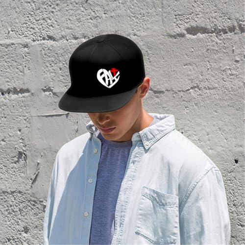 Skull Flat Bill Hats for Men Women Adjustable Dad Trucker Hat Skeleton Snap Backpack Hats for Hip-hop Running Cycling - color: Faith Heart