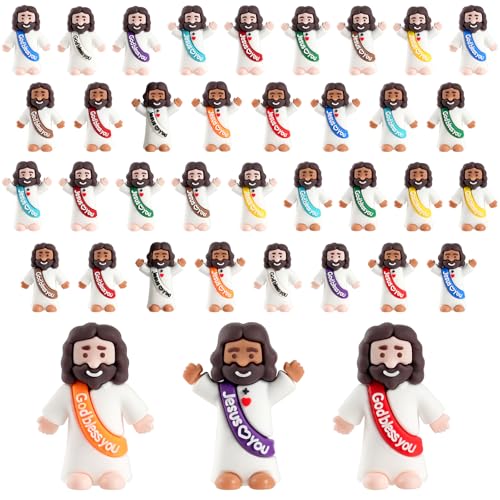 Little Mini Jesus Figures, Tiny Brown, Black, Baby Jesus Loves You Figures - size: 160pcs