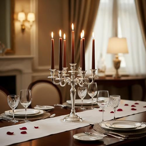 4 Pack Brown Taper Candles丨Taper Candles 10 Inch Dripless丨Unscented & Smokeless Candlesticks Bulk丨7-8 Hours Long Burning Tall Candles丨Ideal for Christmas Weddings Parties Dinner - color: Brown, size: 4 Pack Taper Candle