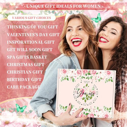 11PCS Christian Gifts for Women Faith, Inspirational Gifts for Women, Pink Birthday Spiritual Religious Basket Set,Self Care Get Well Soon Baskets for Mom,Friends,Wife,Girlfriends Valentine's Day Gift - color: Light Pink
