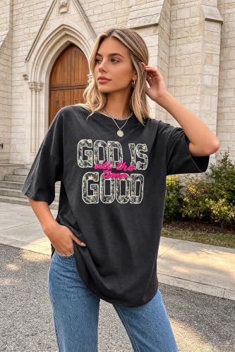 Christian Oversized Shirts Women Religious Faith Shirt Bible Verse Gifts Inspirational Graphic Jesus Tee - color: Grey5, size: X-Large