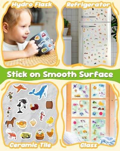 Zartores 6 Pack Jelly Reusable Sticker Book, Stickers for Kids