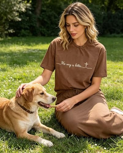 Christian Graphic T Shirt for Women Bible Verse Saying Faith Shirts Jesus Religious Tshirts Inspirational Tees Tops - color: Coffee, size: Small