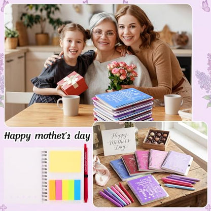 10 Sets Mother's Day Christian Gifts Bulk Bible Verse Spiral Notebooks with Sticky Note Religious Ballpoint Pens Prayer Journal Church Gifts for Mamas Mom Women Mother's Day