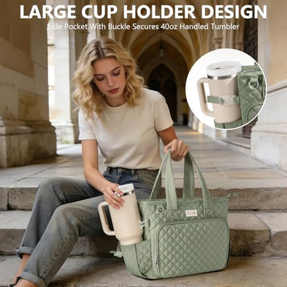 Large Bible Tote Bag for Women Bible Cover Case, Quilted Church Tote Bags