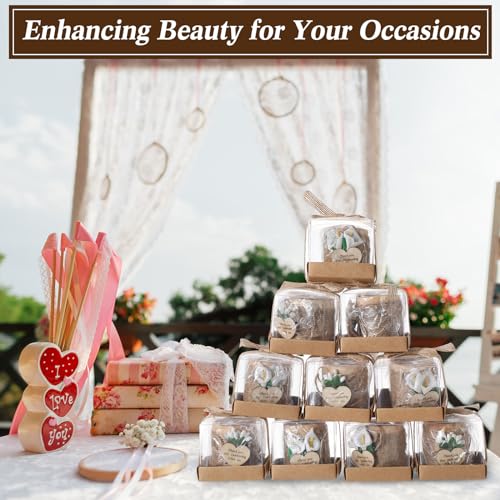 Mtlee 20 Sets Baptism Candle Favors for Guests, White, Thank You - color: White, style: Thank You