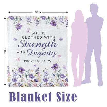 Christian Gifts Blanket Birthday Gifts for Women Throw 50"x60" - color: Purple-christian, size: 50*60