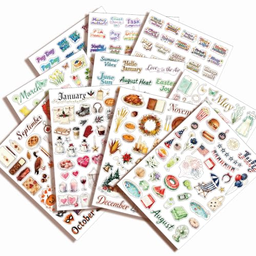 200+ Pcs Planner Holiday Seasonal Stickers Sheets for Women - color: Planner Stickers