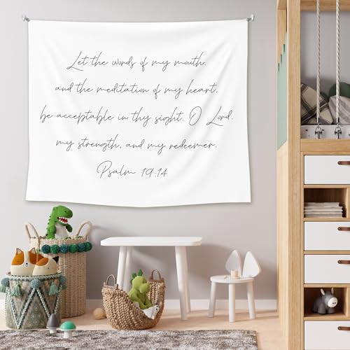 EGBTL Christian Tapestry, Bible Verse Wall Tapestry for Bedroom, Religious Scripture Modern Minimalist Tapestries Wall Hanging Decor for Home Church Office Living Room, 50x60 Inches